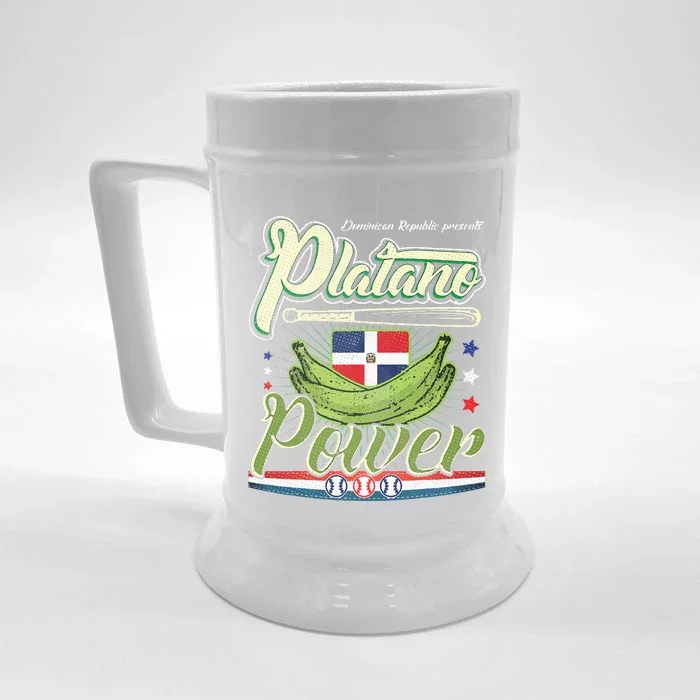 Dominican Republic Platano Power Baseball DR Flag Front & Back Beer Stein