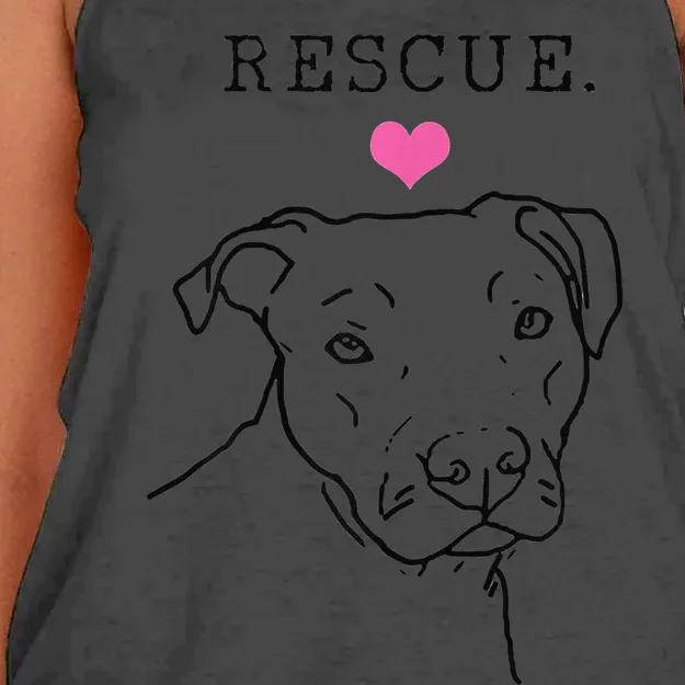 Dog Rescue Pitbull Cute Heart Adopt Pet Animal Dog Lover Women's Knotted Racerback Tank