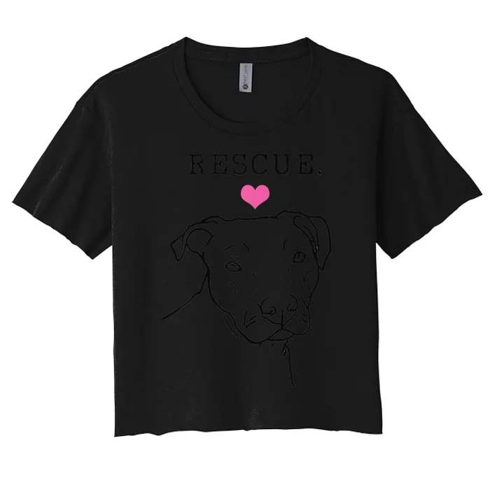 Dog Rescue Pitbull Cute Heart Adopt Pet Animal Dog Lover Women's Crop Top Tee