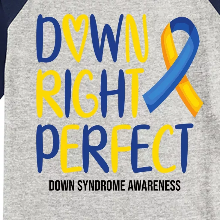 Down Right Perfect Down Syndrome Awareness Kids Colorblock Raglan Jersey