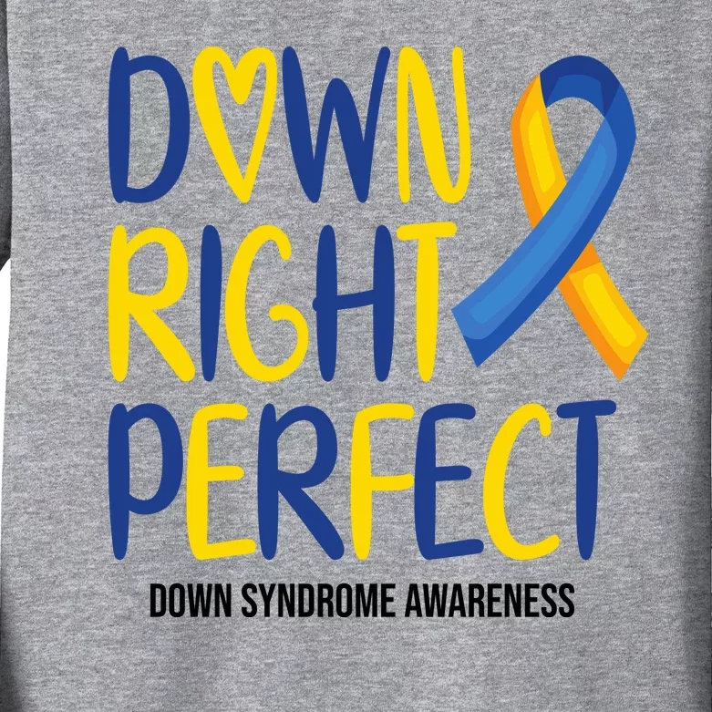 Down Right Perfect Down Syndrome Awareness Kids Long Sleeve Shirt