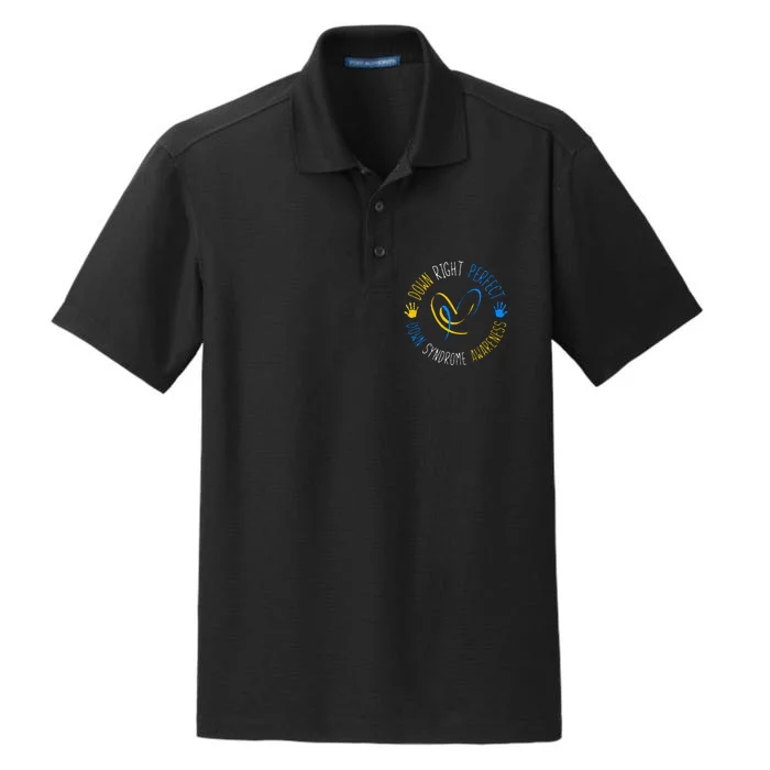 down right perfect down syndrome awareness Dry Zone Grid Performance Polo