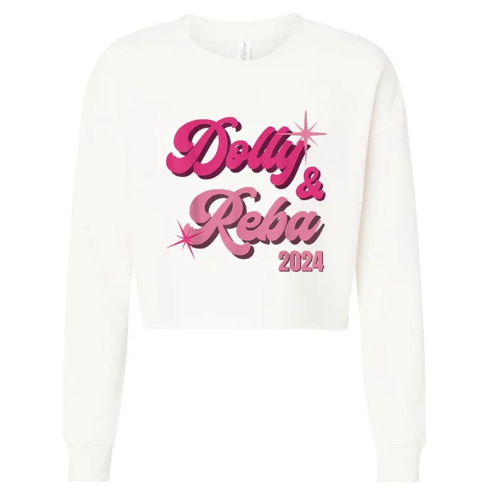 Dolly Reba Pink Groovy Style Cropped Pullover Crew