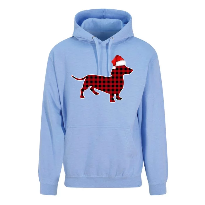 Dachshund Red Plaid Buffalo Christmas Pajamas Family Funny Gift Unisex Surf Hoodie