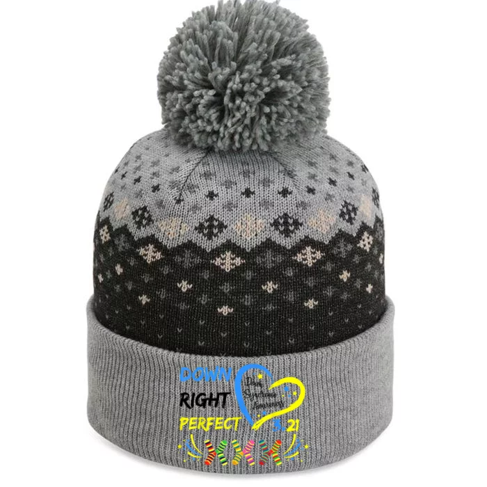 Down Right Perfect Down Syndrome Awareness The Baniff Cuffed Pom Beanie