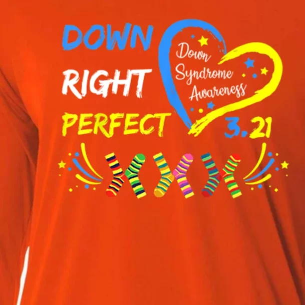 Down Right Perfect Down Syndrome Awareness Cooling Performance Long Sleeve Crew