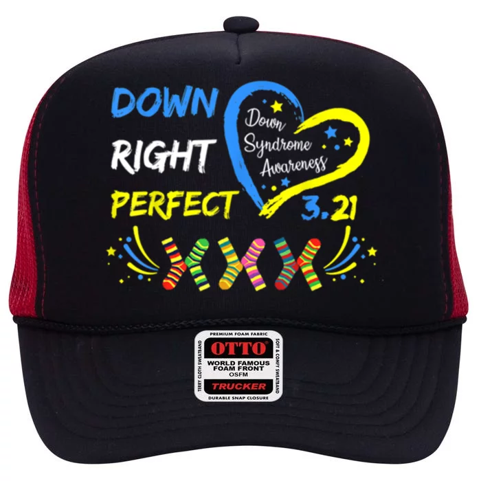 Down Right Perfect Down Syndrome Awareness High Crown Mesh Trucker Hat