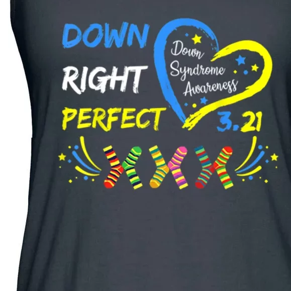 Down Right Perfect Down Syndrome Awareness Ladies Essential Flowy Tank