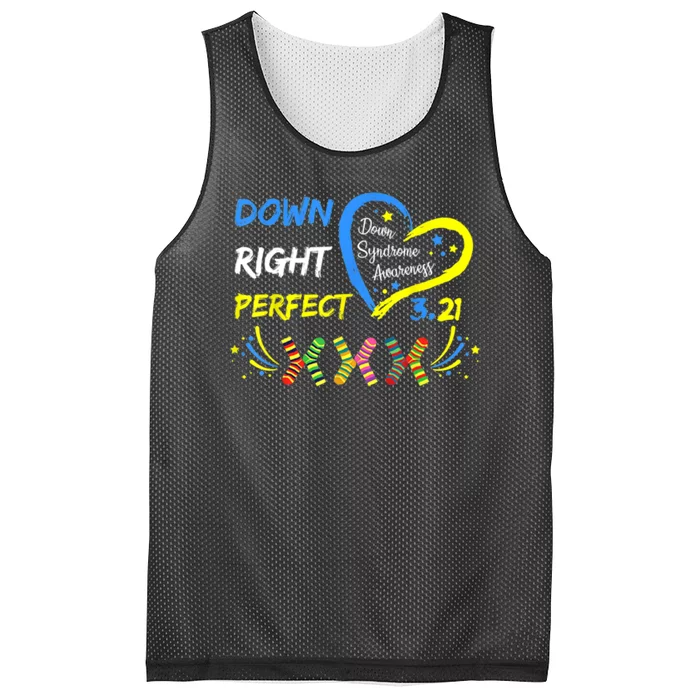 Down Right Perfect Down Syndrome Awareness Mesh Reversible Basketball Jersey Tank