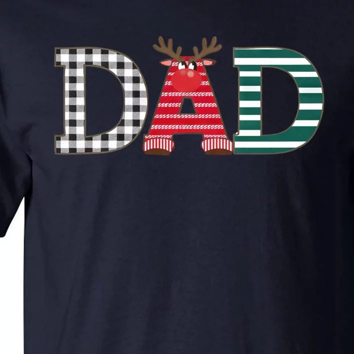 Dad Reindeer Plaid Christmas Holiday Design Tall T-Shirt