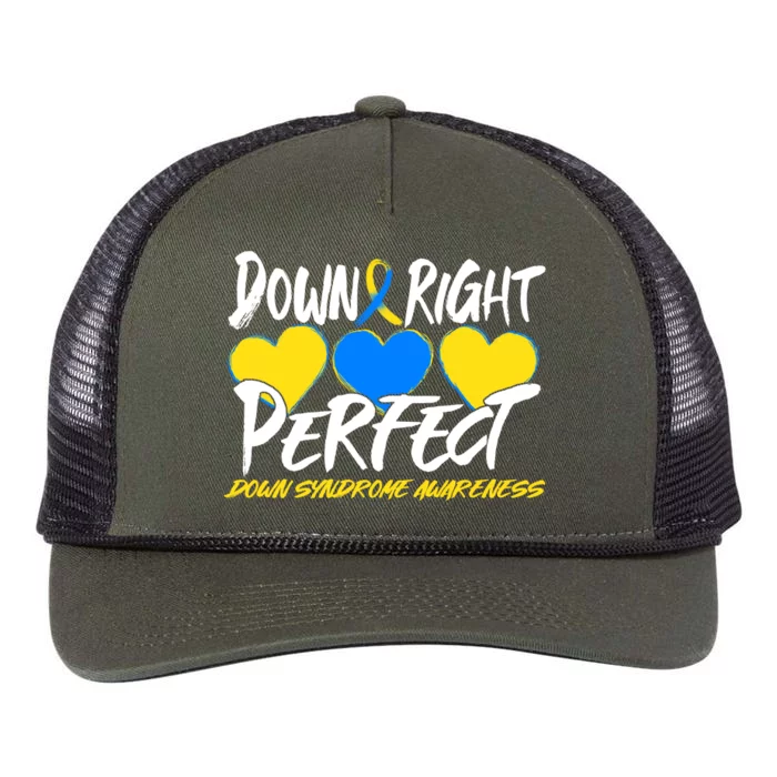 Down Right Perfect Down Syndrome Awareness Retro Rope Trucker Hat Cap