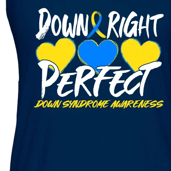 Down Right Perfect Down Syndrome Awareness Ladies Essential Flowy Tank