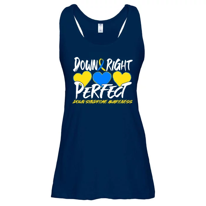 Down Right Perfect Down Syndrome Awareness Ladies Essential Flowy Tank