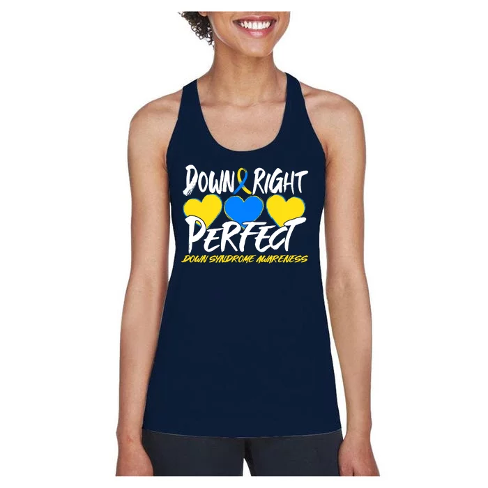 Down Right Perfect Down Syndrome Awareness Women's Racerback Tank