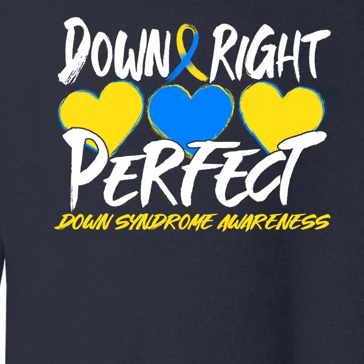 Down Right Perfect Down Syndrome Awareness Toddler Sweatshirt