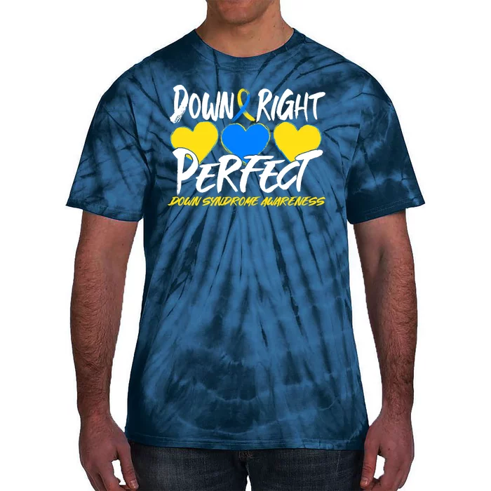 Down Right Perfect Down Syndrome Awareness Tie-Dye T-Shirt