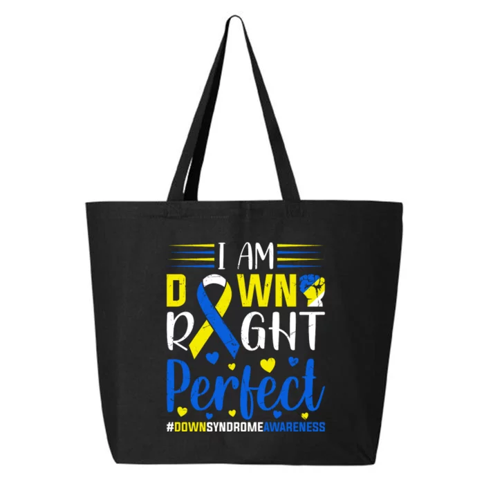 Down Right Perfect For Down Syndrome Awareness Gift 25L Jumbo Tote