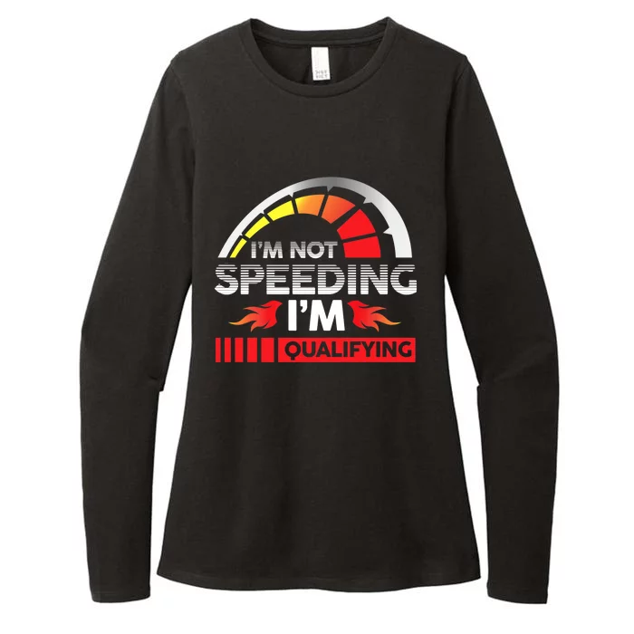 Drag Racing Racer Race Car I'm Not Speeding I'm Qualifying Premium Womens CVC Long Sleeve Shirt