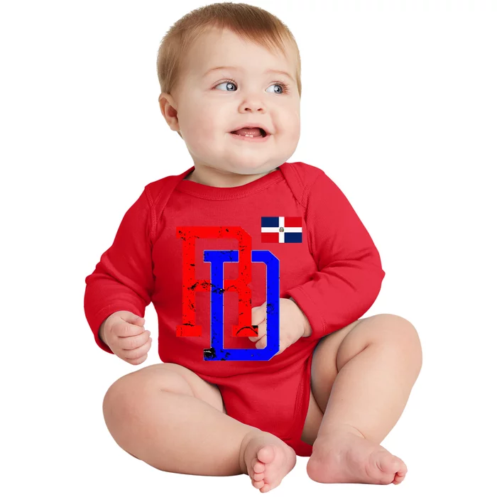 Dominican Republic RD Flag PrideDominican Cute Gifts Baby Long Sleeve Bodysuit