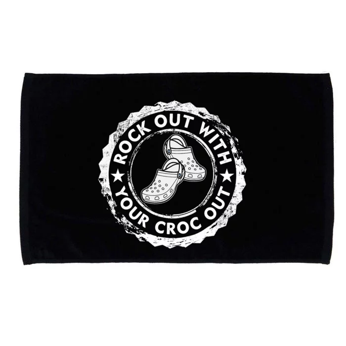 Distressed Retro Rock Out With Your Croc Out Nurse Microfiber Hand Towel