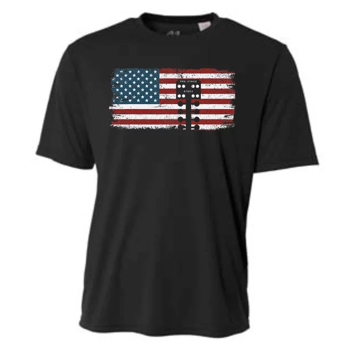 Drag Racing Race Car American Flag Vintage Cooling Performance Crew T-Shirt