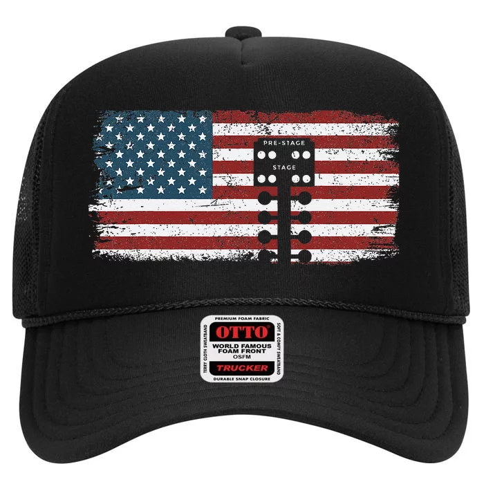 Drag Racing Race Car American Flag Vintage High Crown Mesh Trucker Hat