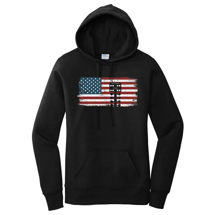 Drag Racing Race Car American Flag Vintage Women's Pullover Hoodie