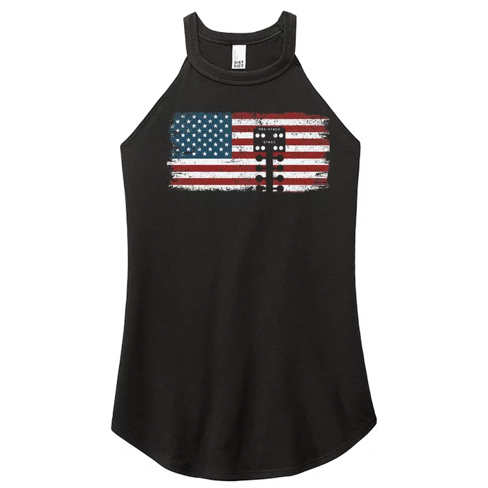 Drag Racing Race Car American Flag Vintage Women’s Perfect Tri Rocker Tank