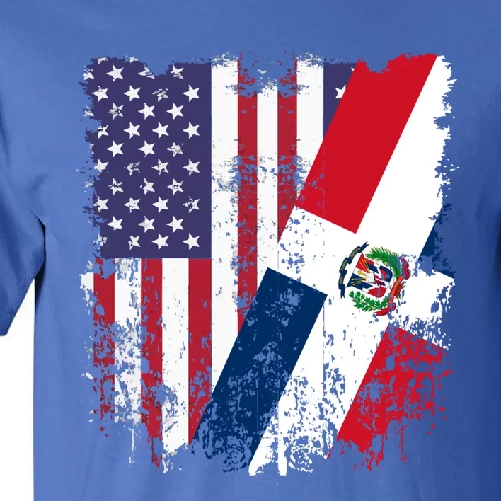 Dominican Republic Roots Half American Flag Dominican Gift Tall T-Shirt