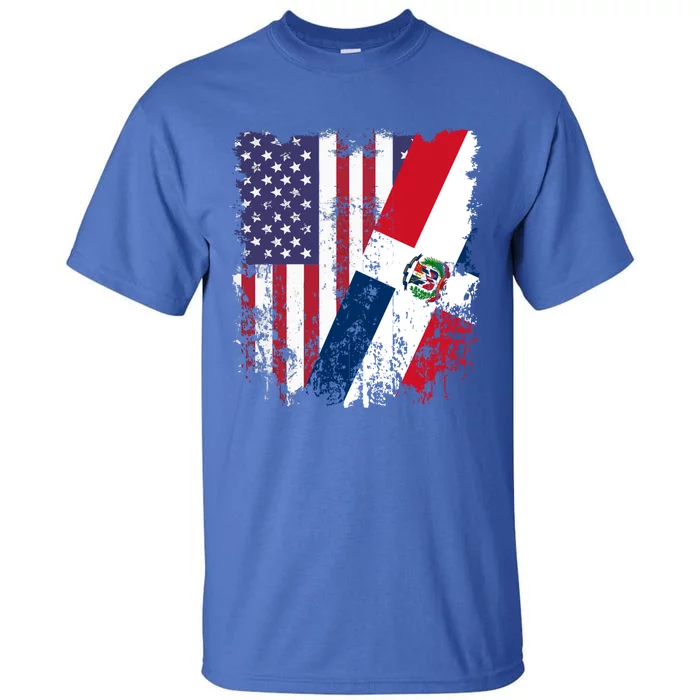 Dominican Republic Roots Half American Flag Dominican Gift Tall T-Shirt