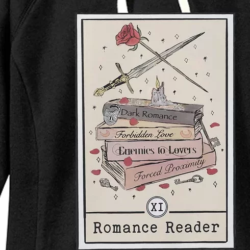 Dark Romance Reader Tarot Card Bookish Smut Reader Smutty Women's Fleece Hoodie