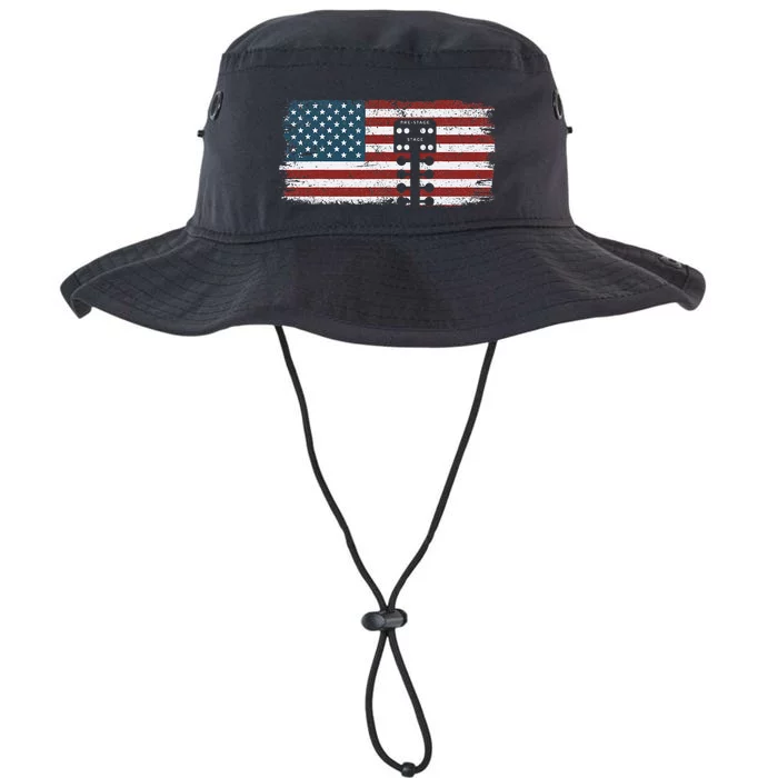 Drag Racing Race Car American Flag Vintage Legacy Cool Fit Booney Bucket Hat