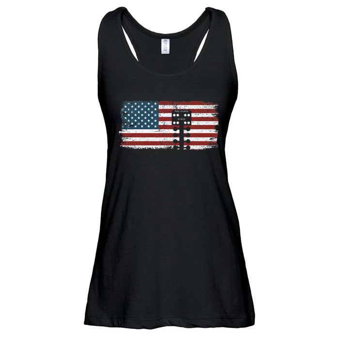 Drag Racing Race Car American Flag Vintage Ladies Essential Flowy Tank