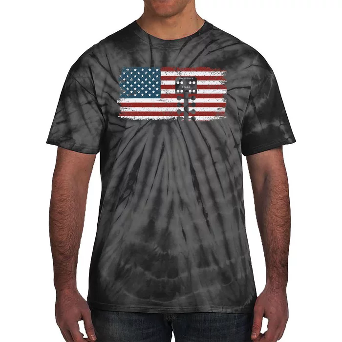 Drag Racing Race Car American Flag Vintage Tie-Dye T-Shirt