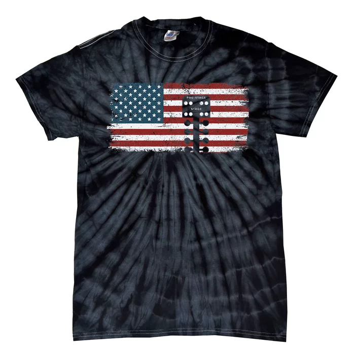 Drag Racing Race Car American Flag Vintage Tie-Dye T-Shirt