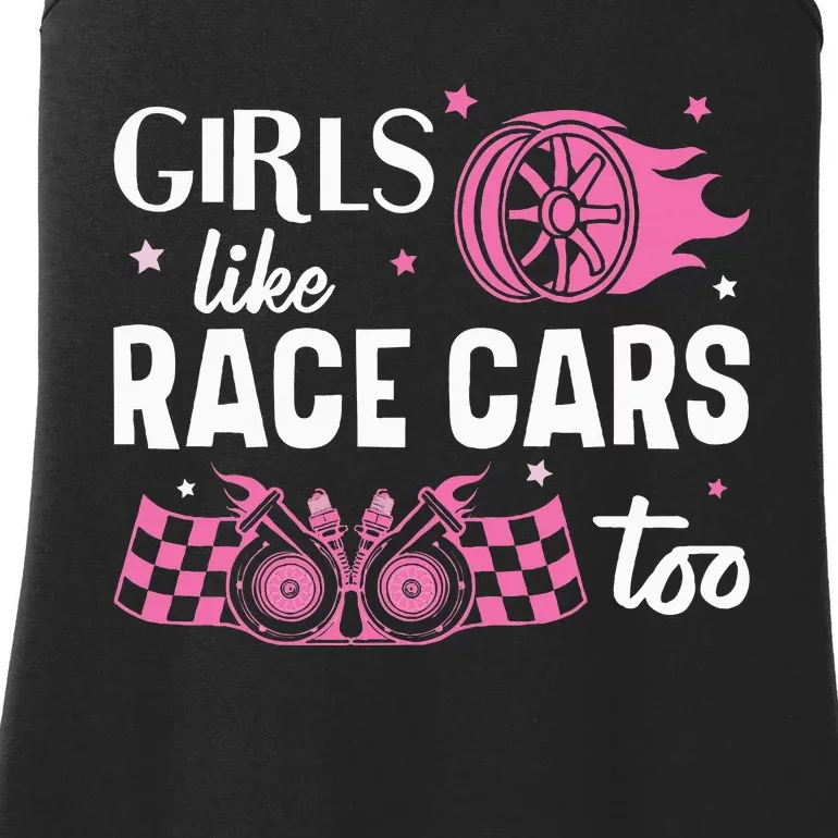 Drag Racing Race Car Girl Like Race Cars Too Ladies Essential Tank