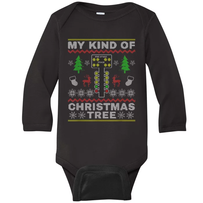 Drag Racers Racing Christmas Tree Sweater Baby Long Sleeve Bodysuit