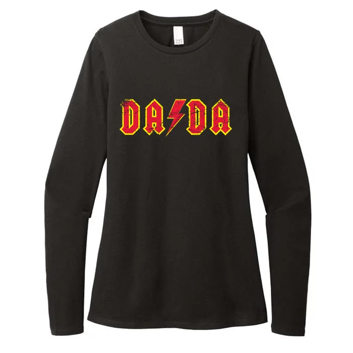 Dada Rocks: Rock And Roll FatherS Day New Dads Distressed Womens CVC Long Sleeve Shirt