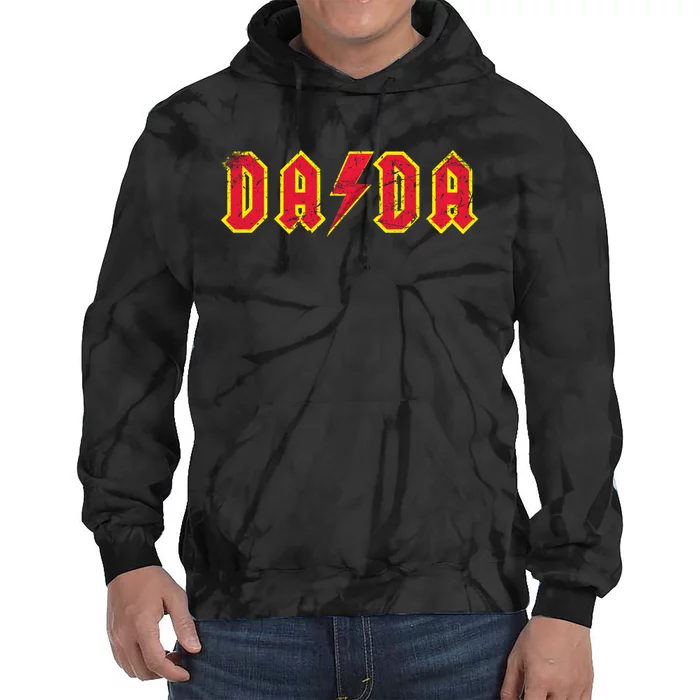 Dada Rocks: Rock And Roll FatherS Day New Dads Distressed Tie Dye Hoodie