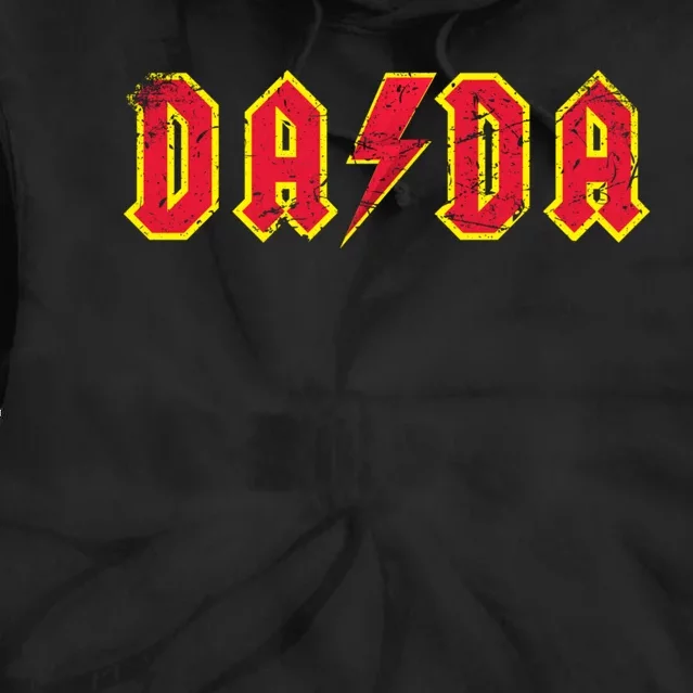 Dada Rocks: Rock And Roll FatherS Day New Dads Distressed Tie Dye Hoodie