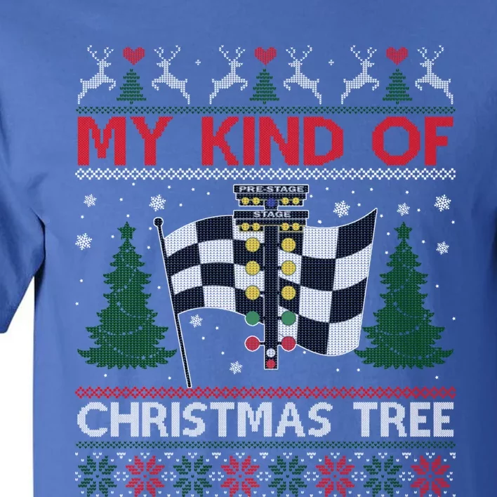 Drag Racers Racing Christmas Tree Ugly Xmas Sweater Gift Tall T-Shirt