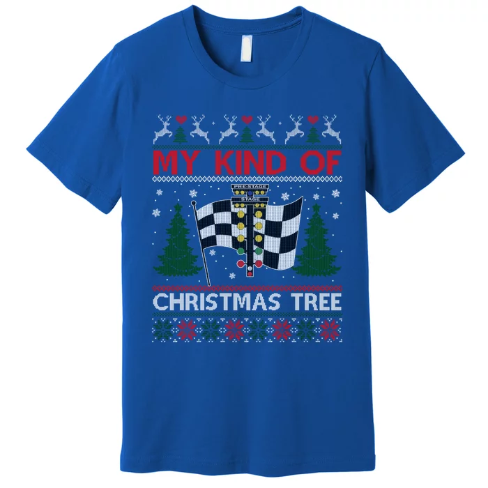 Drag Racers Racing Christmas Tree Ugly Xmas Sweater Gift Premium T-Shirt