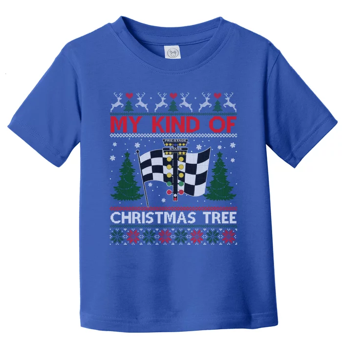 Drag Racers Racing Christmas Tree Ugly Xmas Sweater Gift Toddler T-Shirt