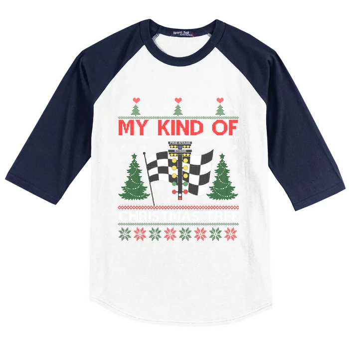 Drag Racers Racing Christmas Tree Ugly Xmas Sweater Gift Baseball Sleeve Shirt