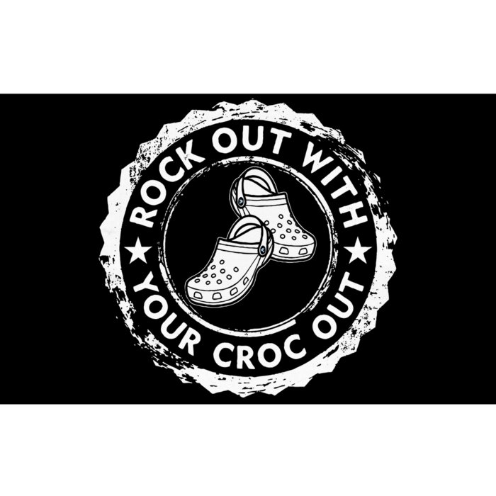 Distressed Retro Rock Out With Your Croc Out Nurse Bumper Sticker