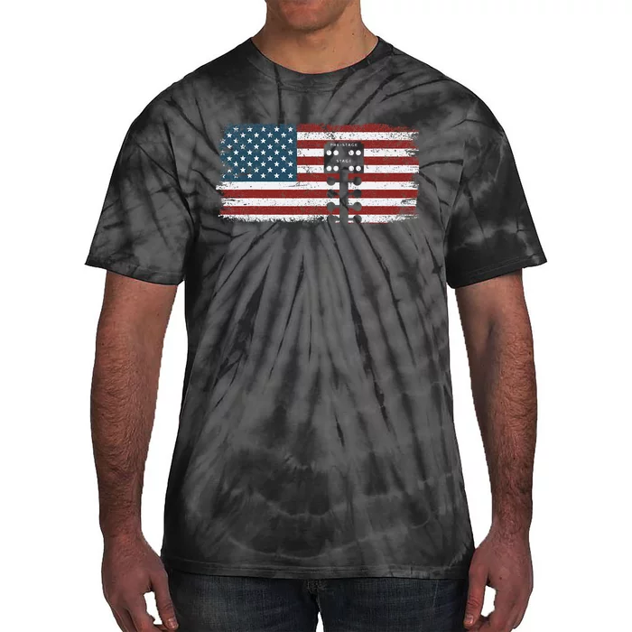 Drag Racing Race Car American Flag Vintage Tie-Dye T-Shirt