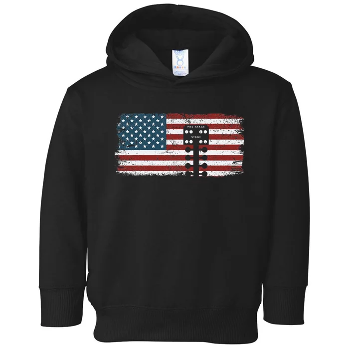 Drag Racing Race Car American Flag Vintage Toddler Hoodie