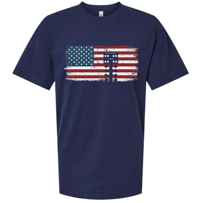 Drag Racing Race Car American Flag Vintage Sueded Cloud Jersey T-Shirt