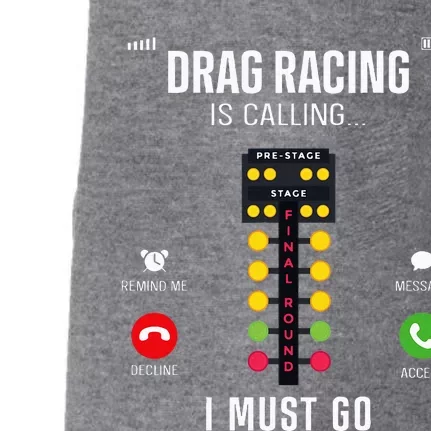 Drag Racing Race Car Phone Display Drag Racing Is Calling Doggie 3-End Fleece Hoodie