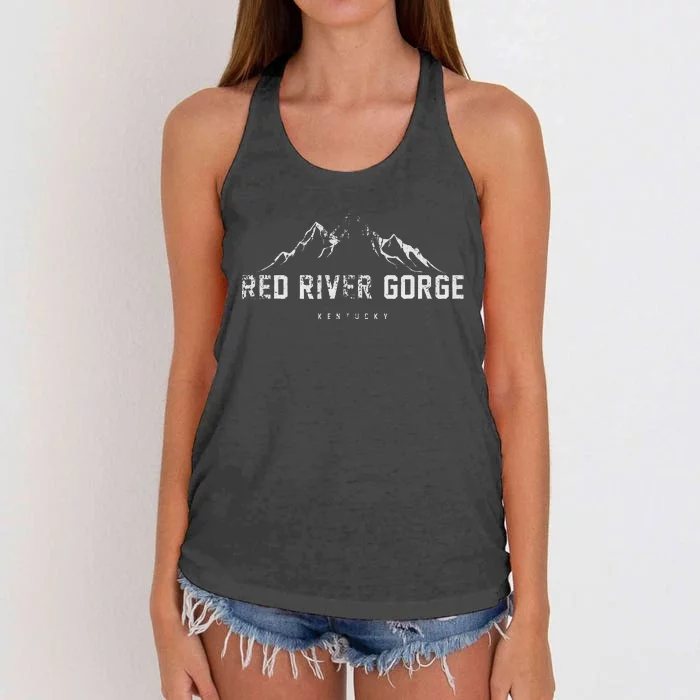 Distressed Red River Gorge Kentucky Women's Knotted Racerback Tank